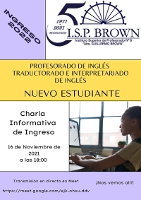 Ingreso al Profesorado y Traductorado de ingl&eacute;s 2022